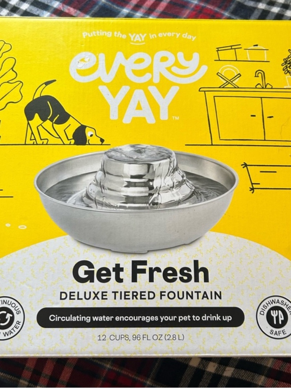 Get Fresh Deluxe Tiered Fountain - Stainless Steel Silver